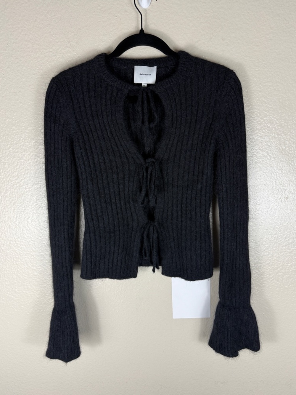 Reformation Rebecca Cashmere Alpaca Tie Front Cardigan - Picture 5 of 9